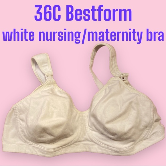 3/$30* 👶 36 C Wide Padded Strap NURSING Stretchy Adj Hook/Eye Band Drop Cup Bra - Picture 1 of 10